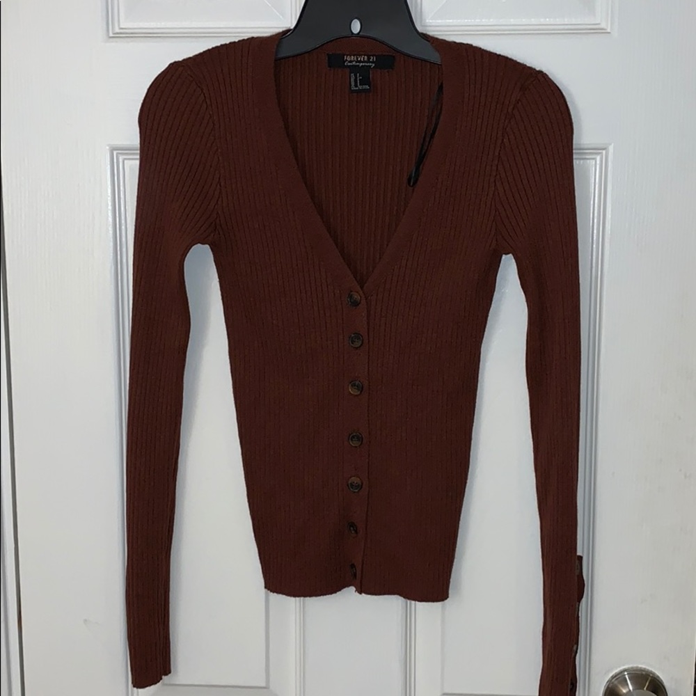 Rib long sleeve light weight sweater